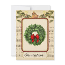 Convite de festas de natais vintages com Natal