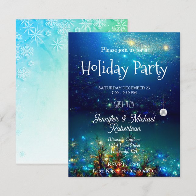 Convite de festas de Natal (Frente/Verso)