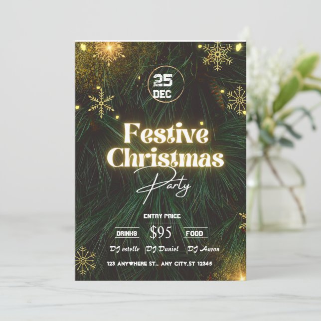 Convite de festas de Natal (Em pé/Frente)