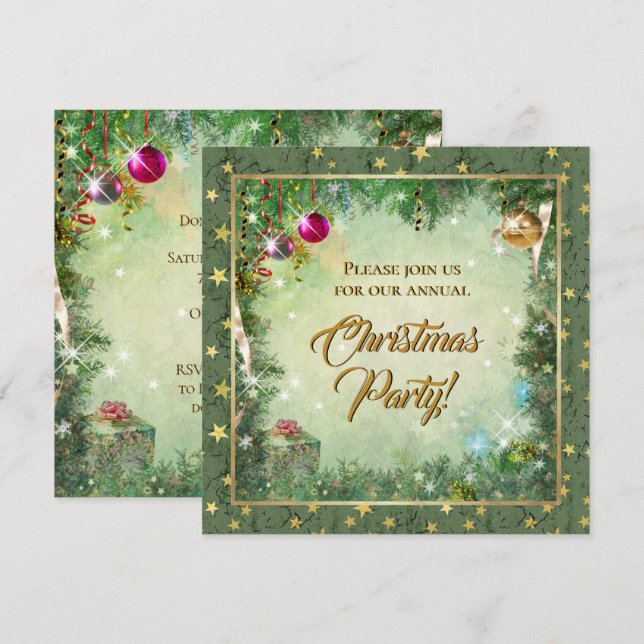 Convite de festas de Natal (Frente/Verso)
