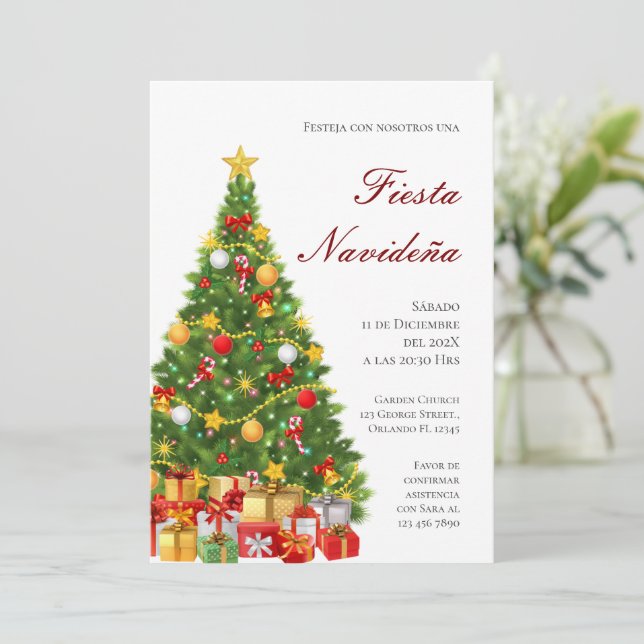 Convite de festas de Natal (Em pé/Frente)