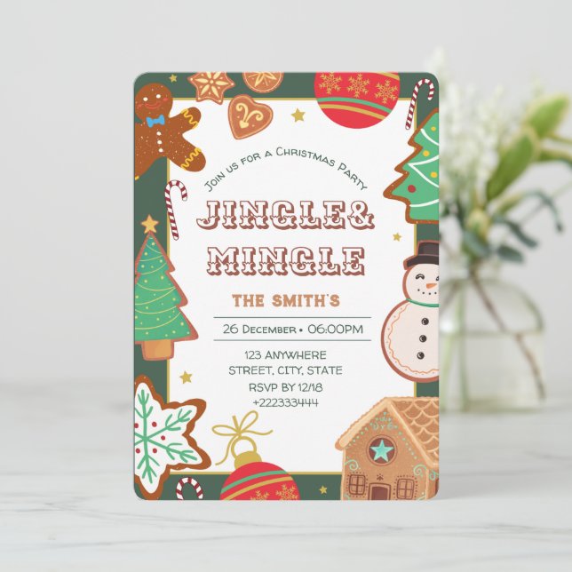 Convite de festas de Natal (Em pé/Frente)