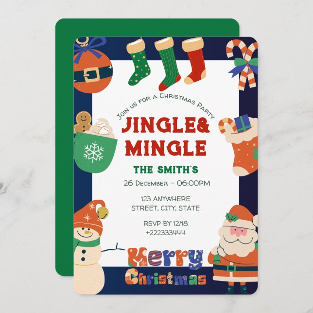 Convite de festas de Natal (Frente/Verso)