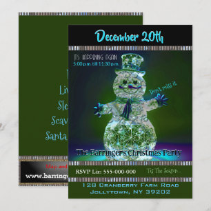 Convite de festas de Natal Anual de Snowman Showma