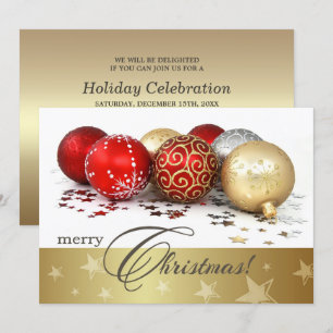 Convite de festas de Natal Bauble Design