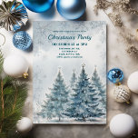 Convite de festas de Natal Blue Winter Wonderland<br><div class="desc">Elevem sua celebração e transformem seus convidados em uma terra maravilhosa mágica do inverno com nossa elegante coleção de essências do Natal, definindo o tom perfeito para um evento inesquecível. Adicione um toque pessoal ao seu encontro com convites e cartões que apresentem intrincados flocos de neve e árvores de aquarela,...</div>
