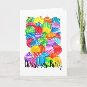 Convite de festas de Natal, bolhas de aquarela