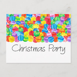Convite de festas de Natal, bolhas de aquarela