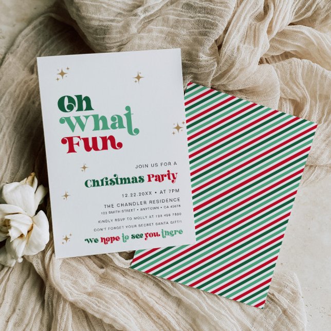 Convite de festas de Natal Brilhante Retro Boho (Criador carregado)