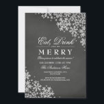 Convite de festas de Natal Chalkboard Snowflake<br><div class="desc">Mais convites de festas de Natal no Quartel da Loja Little Bayleigh!</div>