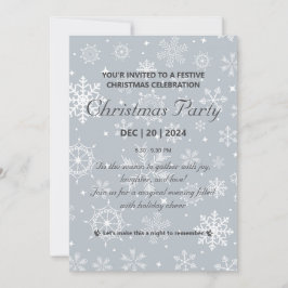 Convite de festas de Natal Clássico com Floco de N