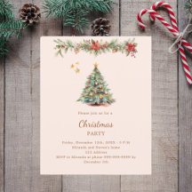 Convite de festas de Natal com creme de árvore