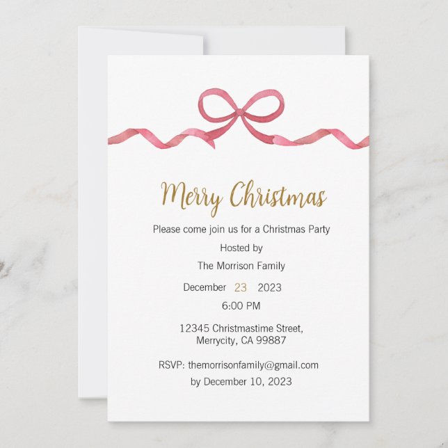 Convite de festas de Natal, Convite Xmas (Frente)