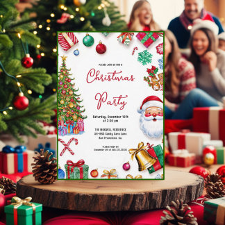 Convite de festas de Natal - Cookie & Candy