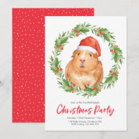Convite de festas de Natal | coroa de hamster