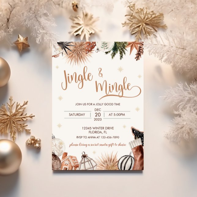 Convite de festas de Natal Cozy Jingle & Mingle (Criador carregado)