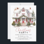 Convite de festas de Natal Cozy Winter Cabin<br><div class="desc">Convite de festas de Natal Cozy Winter Home - com uma fazenda festiva,  a aquarela,  toda decada para a época de férias. Convite de festas de Natal apresenta bonito tipografia de script.</div>