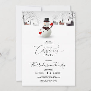 Convite de festas de Natal Cute Snowman
