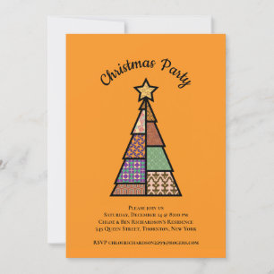 Convite de festas de Natal da Árvore de Quilt