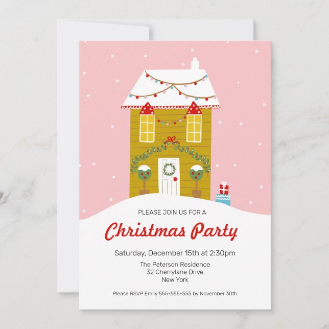 Convite de festas de Natal da Casa de Pão Gingerpã (Frente)