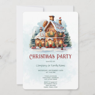 Convite de festas de Natal da Casa de Pão Gingerpã