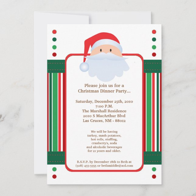 convite de festas de Natal da Cláusula Vermelha 5x (Frente)