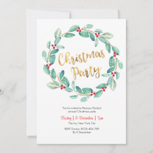 Convite de festas de Natal da coroa verde