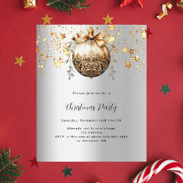 Convite de festas de Natal da estrela do ouro prat