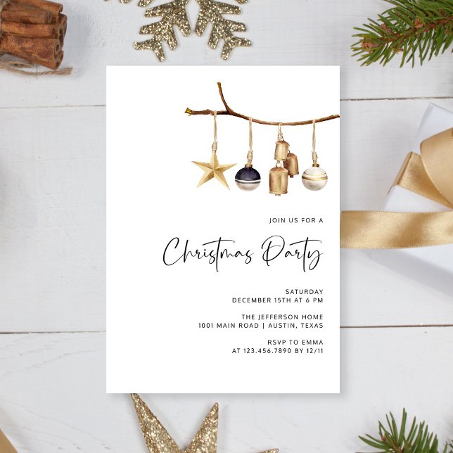 Convite de festas de Natal da Família Branca Elega (Personalized Elegant White Family Christmas Party Invitation)
