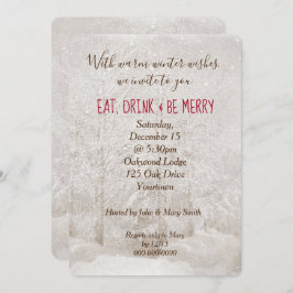 Convite de festas de Natal da Floresta de inverno