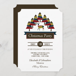 Convite de festas de Natal da Floresta dos Veados