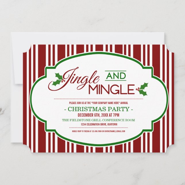 Convite de festas de Natal da Jingle & Mingle Comp (Frente)