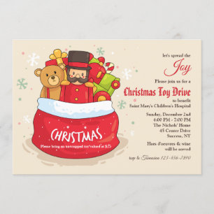 Convite de festas de Natal da Toy Drive