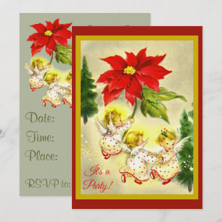 Convite de festas de Natal Dançando Angels