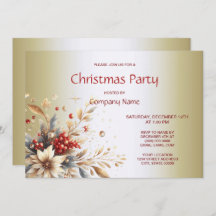 Convite de festas de Natal das Flores de Férias Mo