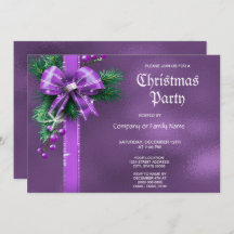 Convite de festas de Natal de Arco roxo