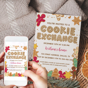 Convite de festas de Natal de Férias do Cookie Ex