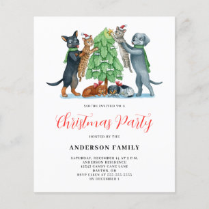 Convite de festas de Natal de Gato de Orçamento