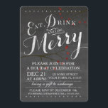 Convite de festas de Natal de Natal de Chalkboard<br><div class="desc">Convite para evento de Feriado de Feliz,  Beba e Beba em Tabuleiro Negra</div>