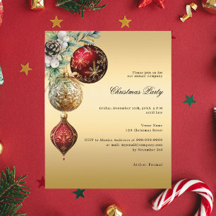 Convite de festas de Natal de negócios Dourado