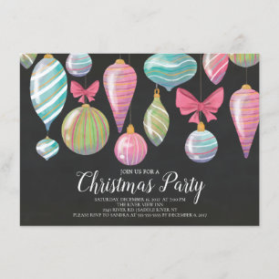 Convite de festas de Natal de Ornamentos Divertido