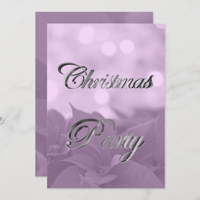 Convite de festas de Natal de Poinsettia Rosa Eleg (Frente/Verso)