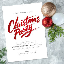 Convite de festas de Natal de Script de Pincel Ver