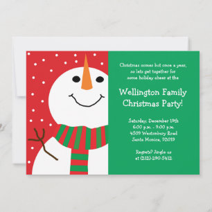 Convite de festas de Natal de Snowman