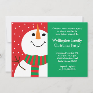 Convite de festas de Natal de Snowman
