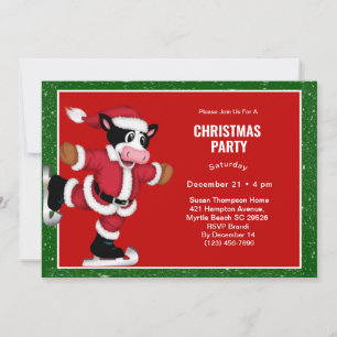 Convite de festas De Natal De Vaca De Pele De Gelo