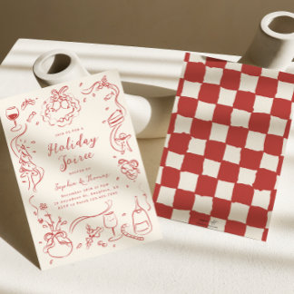 Convite de festas de Natal Desenhado