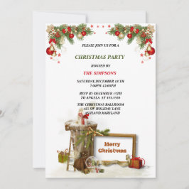 Convite de festas de Natal | Design de pinheiro fe