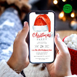 Convite de festas de Natal Digital Santas Hat<br><div class="desc">Adicione um borrão de mágica de Natal às suas festividades com nosso Convite de festas de Natal Papai noel Digital. Criado com cuidado detalhado pelas mãos temperadas na Design de Mylini, este convite é o meio perfeito para espalhar suas mensagens felizes de forma ampla e ampla. A design apresenta um...</div>