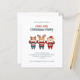 Convite de festas de Natal do Budget Holly Jolly